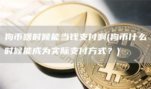 狗币啥时候能当钱支付啊 - 狗币什么时候能成为实际支付方式？